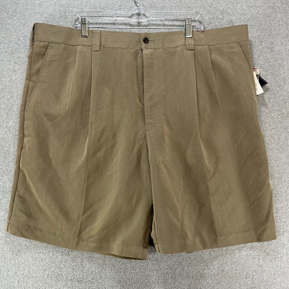 Harbor Bay Pleated Shorts Men 46 Tan Rayon Blend Dadcore Casual 2CX9860TNA4